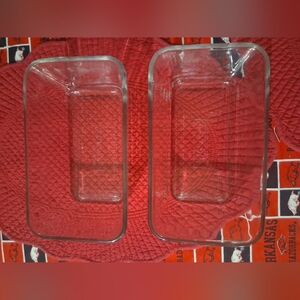 2 Piece Anchor Elegant Glass Serving Dishes - Clear Serveware Set